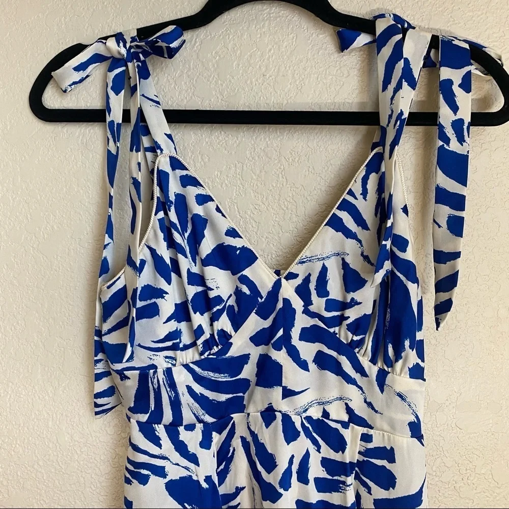 Alexis For Target Botanical Blue Asymmetric Dress XS - Picture 4 of 12